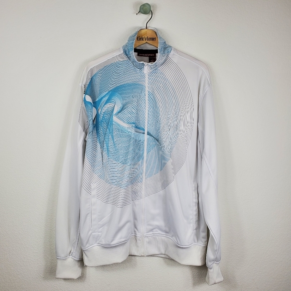 Rocawear Abstract Lines White Blue Jacket Large - Picture 4 of 8